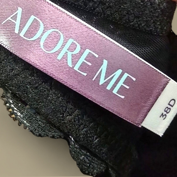 Adore Me Shea Plunge Push-up Bra Web of Temptation C01 Black 38D - Picture 5 of 7